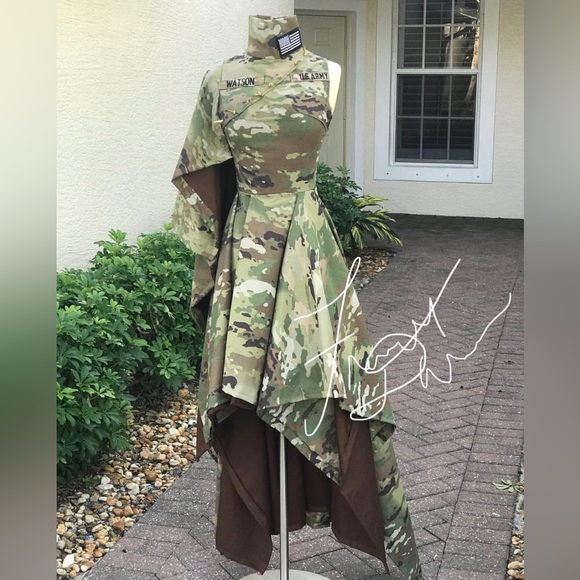 CUSTOM HANDMADE FANCY BY FRANCESCA WATSON MILITARY UNITED STATES ARMY DRESS S - Picture 2 of 4